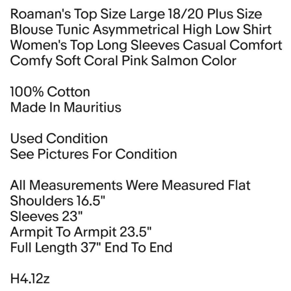 Roaman's Top Size Large 18/20 Plus Size Blouse Tu… - image 2